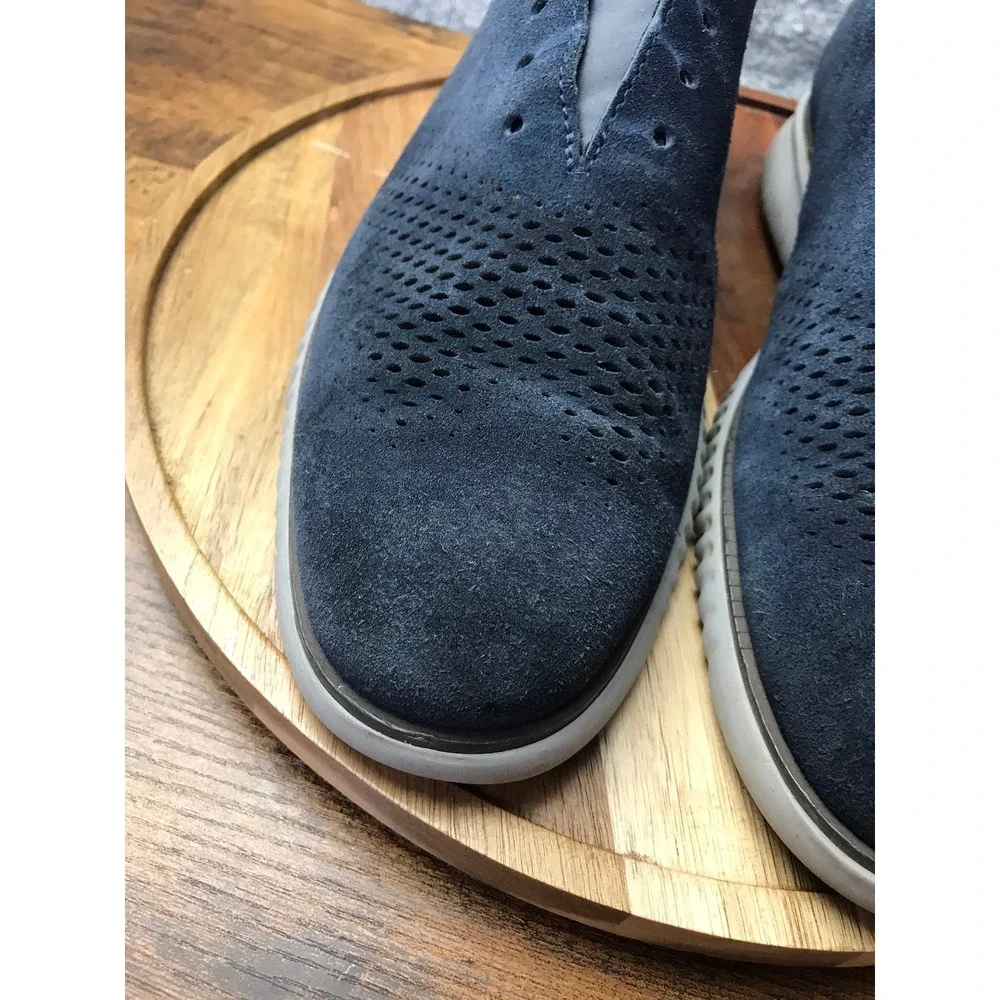 Cole Haan 2.ZERØGRAND Lined Suede Laser Wingtip Oxfords Mens 9.5M Blue/Gray